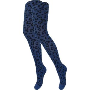 Kindermaillot - Panterprint - Blauw-Zwart - Maat 152/164