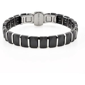 Magneetarmband Dames Heren - Zwarte Keramieken en Titanium Armband - Schakelarmband