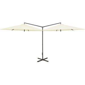 vidaXL Dubbele Parasol - 600 cm - Zandkleurig Dubbele Parasol - Tuinparasol - Parasol Beige - Strandparasol - Zonnezegel