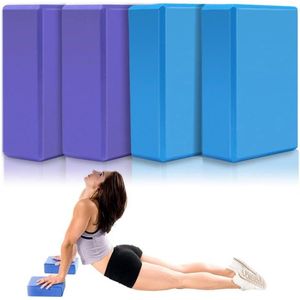 Yogablok van EVA-schuim, 4 stuks, yogablokken met hoge dichtheid en laag gewicht, stabiel en antislip, voor joga, beginners en gevorderden
