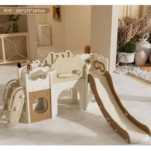 Speeltoren Kasteel XL Creme/Bruin voor binnen en buiten - Baby - Peuter - Kleuter - Cadeau - 1 jaar - 2 jaar - 3 jaar - Sinterklaas - Kerst - Jongen - Meisje - Schuifaf