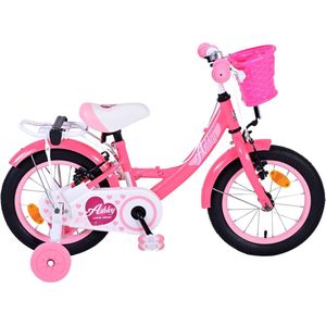 Volare Ashley Kinderfiets - Meisjes - 14 inch - Roze/Rood - Twee Handremmen