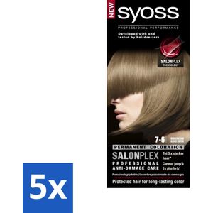 Syoss Color Baseline 7-6 Middenblond - Haarverf - Middenblond - Bulkverpakking - 5 stuks