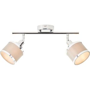 Brilliant lamp Alexia spot buis 2-lamps chroom/grijs metaalgrijs 2x D45, E14, 28 W