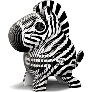 Eugy 3d-puzzel Zebra Junior 6,2 X 4,4 Cm Zwart/wit