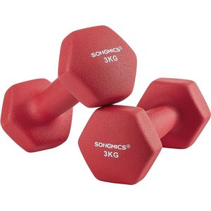 MIRA Home - Dumbbells - Gewichten - Rood - Staal - 2x3kg