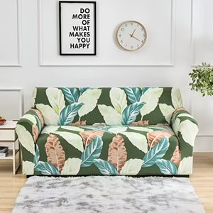 WoYoW® - Bankhoezen - SofaCover - Bloemen print Elastisch - Antislip & Machinewasbaar - Elastische Bank Beschermhoes - 3-Zits (195-230 cm) - Groen