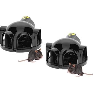 360° Muizenval met Meerkanaals Ingang - Effectieve Snap Trap voor Muizen en Ratten - 2-pack