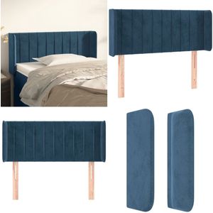 vidaXL Hoofdbord met randen 93x16x78/88 cm fluweel donkerblauw - Hoofdbord - Hoofdborden - Hoofdeinde - Houten Hoofdbord
