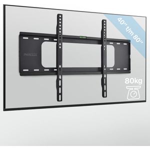 TV Muurbeugel Universeel 40 t/m 80 inch - Vaste TV Beugel tot 80kg - Slechts 22mm van Muur - VESA 200x200 t/m 400x600 - Geschikt voor Samsung, LG, Philips, Sony
