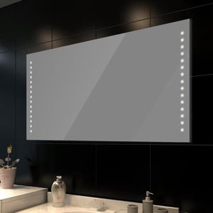 Spiegel met LED-verlichting | 100 x 60 cm | Laag wattage – Weinig stroom | Warm Wit – LED-Spiegel | Badkamerspiegel