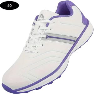 Bovista Golfschoenen Dames- Sneakers - Golfkleding - Golfschoenen Antislip - Waterdicht - Golfen - Wit & Paars - Maat 35.5