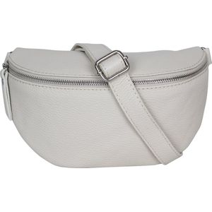 AmbraModa GLX1 - kleine heuptas buiktas crossbodytas, ideaal voor vakantie, reizen, uitgaan gemaakt van echt leer. Beige crème