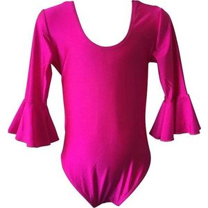 Ballet pakje fuchsia roze - met 3/4 mouw - maat 14 - 152-158