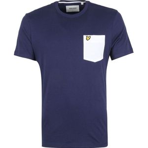 Lyle and Scott - T-shirt Pocket Donkerblauw - Heren - Maat S - Modern-fit