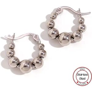 Borasi Bubbletjes Oorbellen | RVS | Zilverkleurig | Elegante Oorbellen | Dames Sieraden |