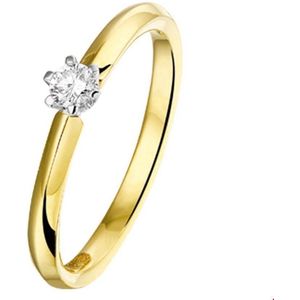 Bicolor Gouden Ring diamant 0.10ct H SI 18.00 mm (57)