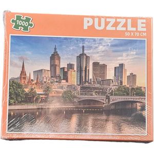 Grafix - Puzzel - Volwassenen - Uitzicht Melbourne - Kinderen - 1000 stukken - Puzzel 1000 stukjes volwassenen - Legpuzzel
