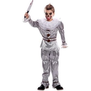 Witbaard Verkleedpak Duivelse Clown Junior Zilver 139-155cm