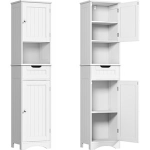 Bealife AP13 Commode -Ladekast- Bijzetkast met Veel Opbergruimte Dressoirs - Multifunctionele Kast voor Woonkamer Slaapkamer Hal - Vrijstaand Ladekasten - Opbergkast manden-40x30x170cm- Wit