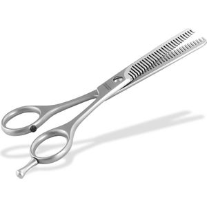 Uitdunschaar, kappersschaar met scherpe dubbelzijdige vertanding, in, haarknipschaar van hoogwaardig roestvrij staal voor dunner wordend haar (13,97 cm)