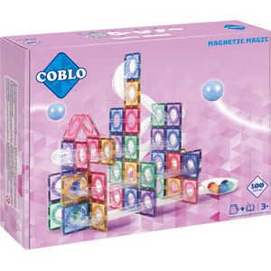 Coblo Pastel Knikkerbaan 100 stuks - Magnetisch speelgoed - Constructiespeelgoed - Magnetische bouwstenen - Magnetic tiles - Cadeau kind - Speelgoed 3 jaar t/m 12 jaar