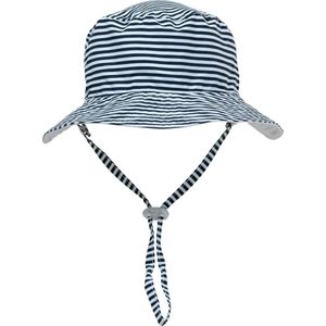 Snapper Rock - UV Bucket hat voor kinderen - Gestreept - Blauw/Wit - maat S (52CM)
