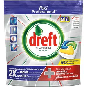 Dreft Platinum - All in One Lemon - 90 stuks -Vaatwastabletten