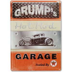 Grump's Hot Rod Garage Metalen Bord Met Reliëf 43 x 31 cm