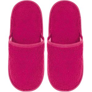 Badslippers Badstof Uni Pure met Zool Fuchsia Maat 38 - 1 Paar