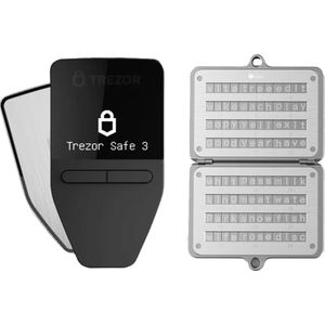 Trezor Safe 3 + Ellipal Seed Phrase Steel - Bundel - Crypto hardware wallets - Stellar Silver