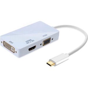 USB-C naar HDMI, DVI en VGA adapter met DP Alt Mode / wit - 0,10 meter