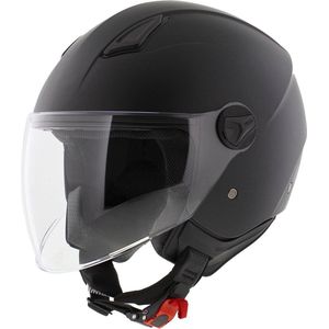 Vito Moda jethelm mat zwart Notte lang vizier XS - scooterhelm snorfietshelm