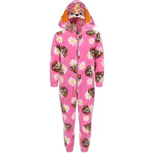 Paw Patrol Skye Roze, Polar Fleece Eendelige Pyjama, Kinder Onesie met Capuchon, OEKO-TEX