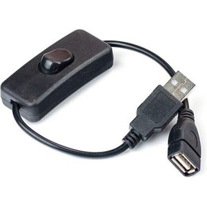USB A verlengkabel met aan/uit schakelaar (USB-A Vrouw-man kabel)