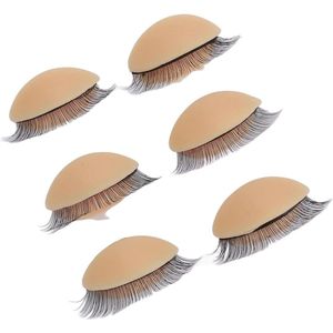 Eyelash Eyelids Replacement - 3 Pairs Silicone Simulation for Beginners Shop Display (Beige)