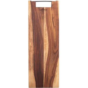 Bowls and Dishes Pure Rose Wood Duurzame Borrelplank | Tapasplank | Serveerplank recht met metalen handvat 59 cm | cadeautip!