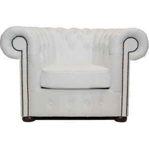 Chesterfield Fauteuil Class Leer | Wit | 2 tot 4 weken levertijd