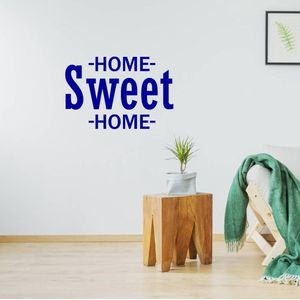 Home Sweet Home Muurtekst - Donkerblauw - 140 x 96 - woonkamer alle