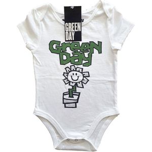 Green Day - Flower Pot Baby romper - 6-9 maanden - Wit