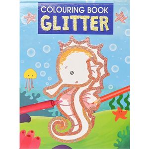 Glitterkleurboek Oceaan - Tekenblok - Kleurboeken voor Kinderen - Tekenboek voor Kinderen - Tekenen Kinderen - Kleurplaten - 24 Tekenpagina's - 24 x 18 cm - Vanaf 3 jaar - Multi Kleuren