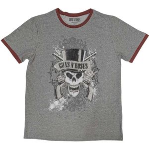 Guns N' Roses - Faded Skull Heren T-shirt - S - Grijs