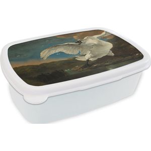 Broodtrommel Wit - Lunchbox - Brooddoos - Zwaan - Oude meesters - Jan Asselijn - 18x12x6 cm - Volwassenen