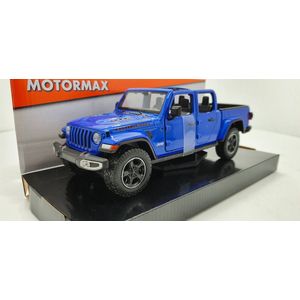 2021 Jeep Gladiator Rubicon (Blauw) (22 cm) 1/27 Motor Max - Modelauto - Schaalmodel - Model auto - Miniatuurautos - Miniatuur auto