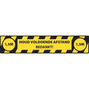 Houd afstand Corona Sticker - Vloersticker -50 x 10 cm - COVID19 - Waarschuwingssticker - antislip