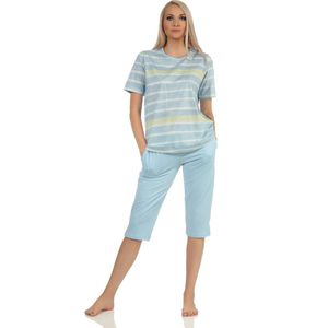 Normann dames pyjama capri Creative 68609 - Blauw - M 40/42