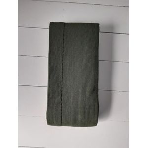 Linen & More - Tafelkleed 'Indi' (140cm x 250cm, Army Green)
