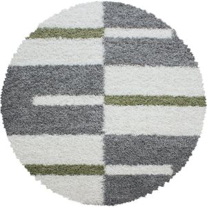 Rond Shaggy Vloerkleed | Tapijt | Gala | Groen | 160x160 cm