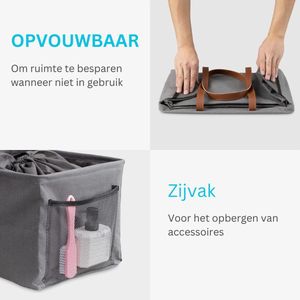 Wasmanden - Opvouwbare Wasmand Set - Compact en Draagbaar - Ideaal voor Reizen, Camping en Vakantie - Donkergrijs - Set van 2 ""Deze set van 2 opvouwbare wasmanden biedt handige draagbaarheid voor onderweg, perfect voor reizen, camping en vakanties.