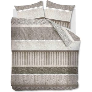 Riviera Maison Winterclub - Dekbedovertrek - Tweepersoons - 200x200/220 cm - Taupe